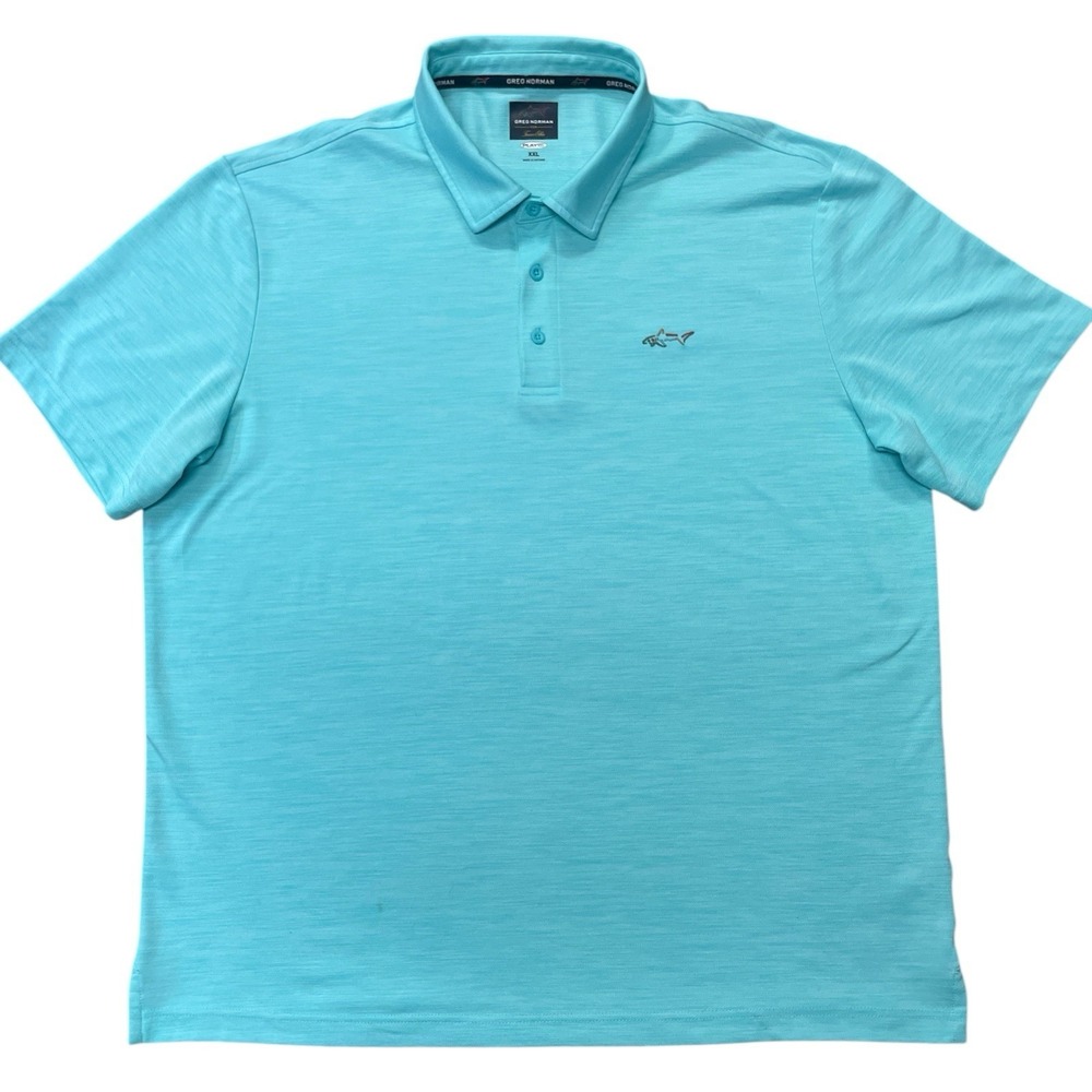 Greg Norman Play Dry Aqua Blue Golf Polo Men's Size XXL